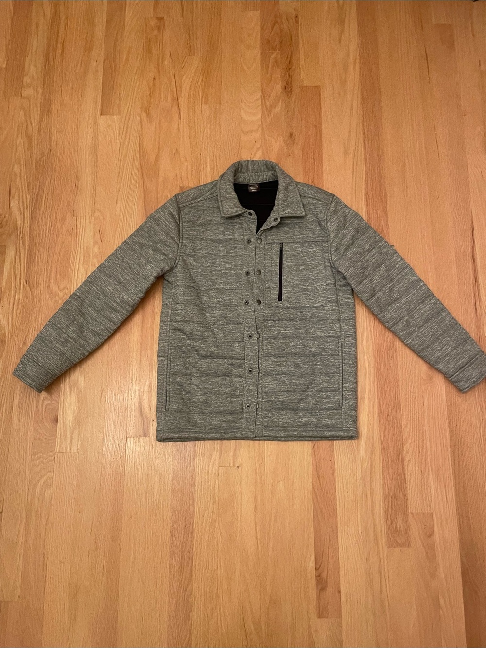 Jockey Gray Quilted Shirt Jacket with Zip Chest Pocket